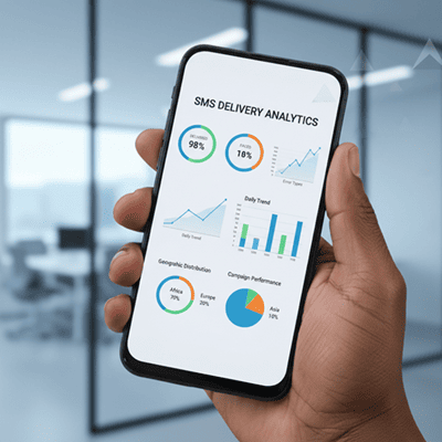 SMS Delivery Analytics on a phone